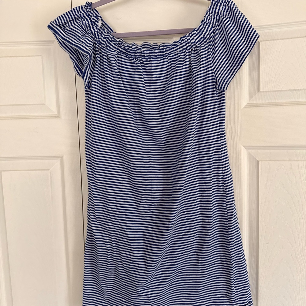 Vineyard Vines Blue and White Striped Midi Dress